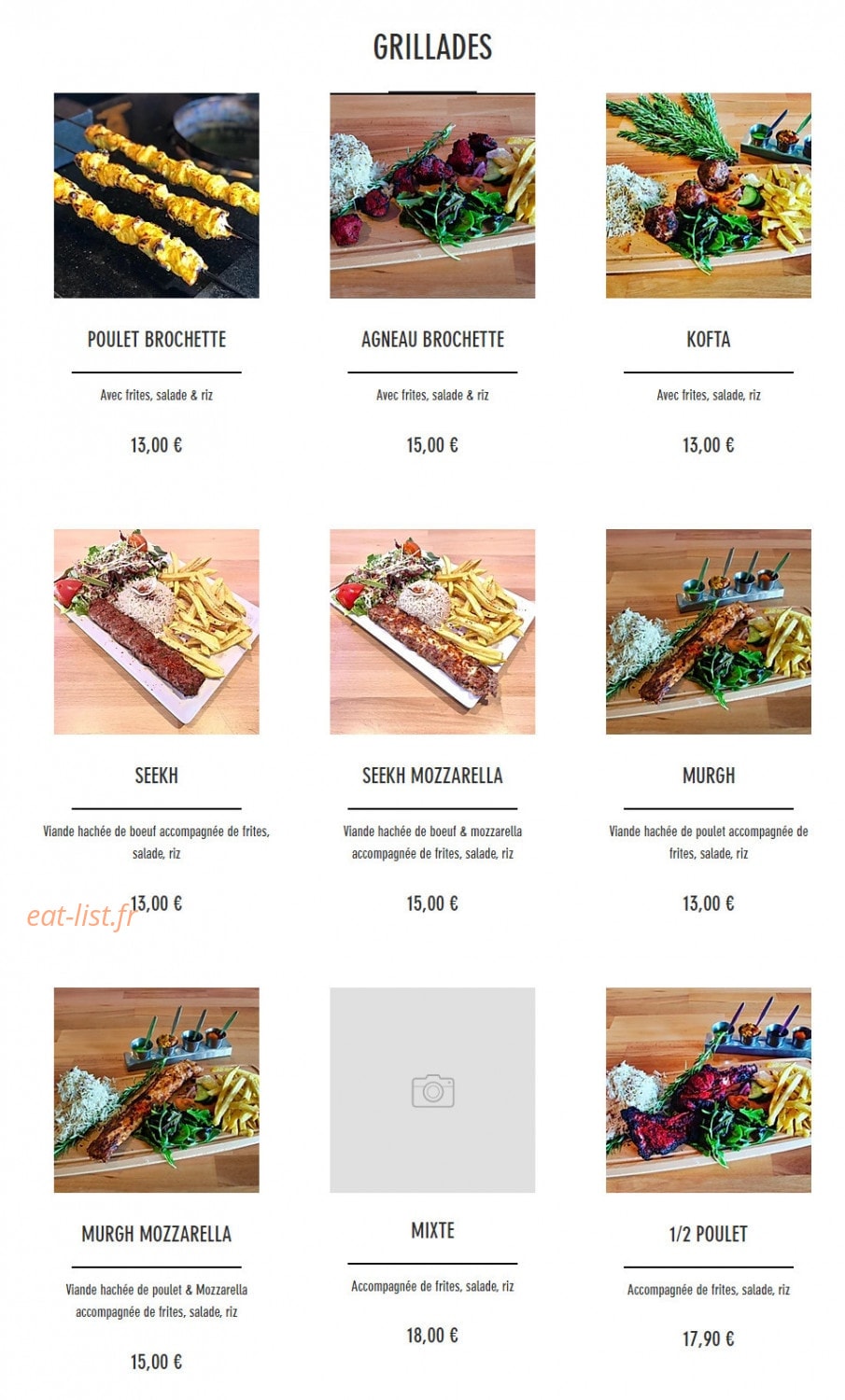 Baba cheese naan — carte page 6