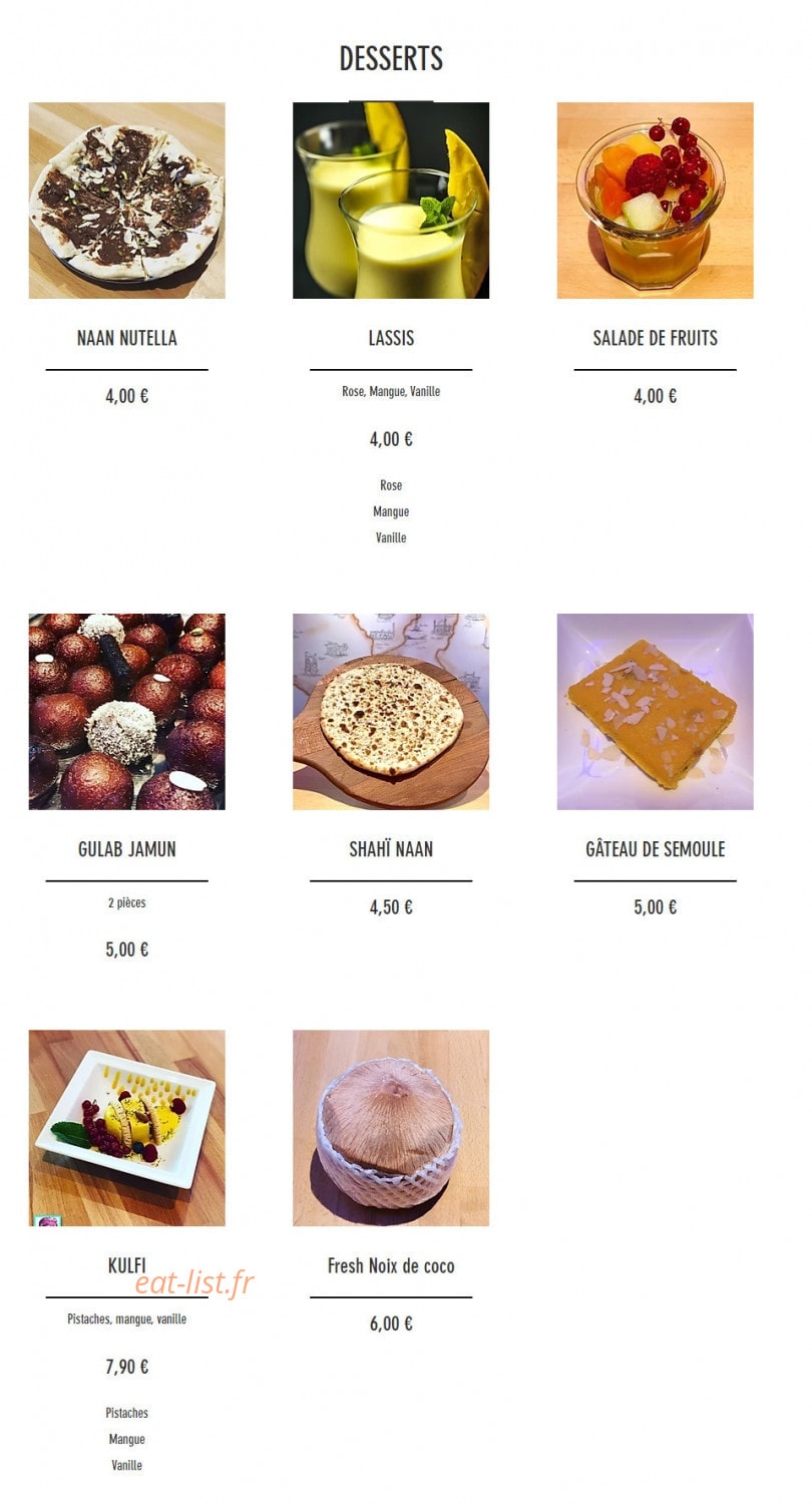 Baba cheese naan — carte page 13