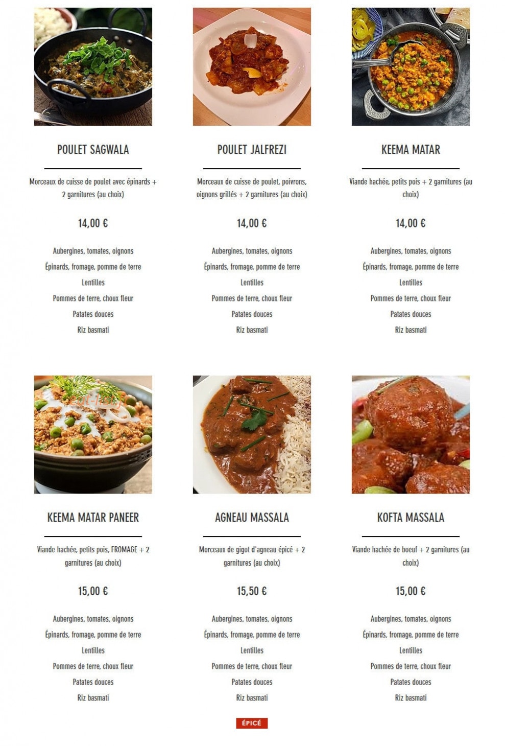 Baba cheese naan — carte page 3