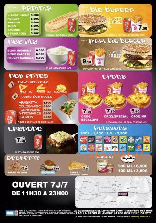 Big Burger 91 — carte page 2