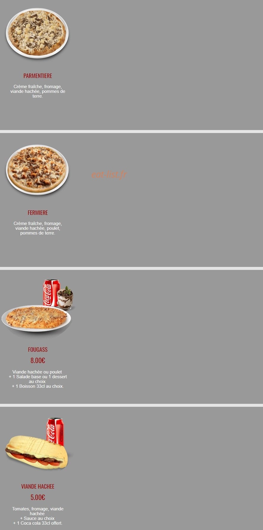 Fun Pizza 91 — carte page 40