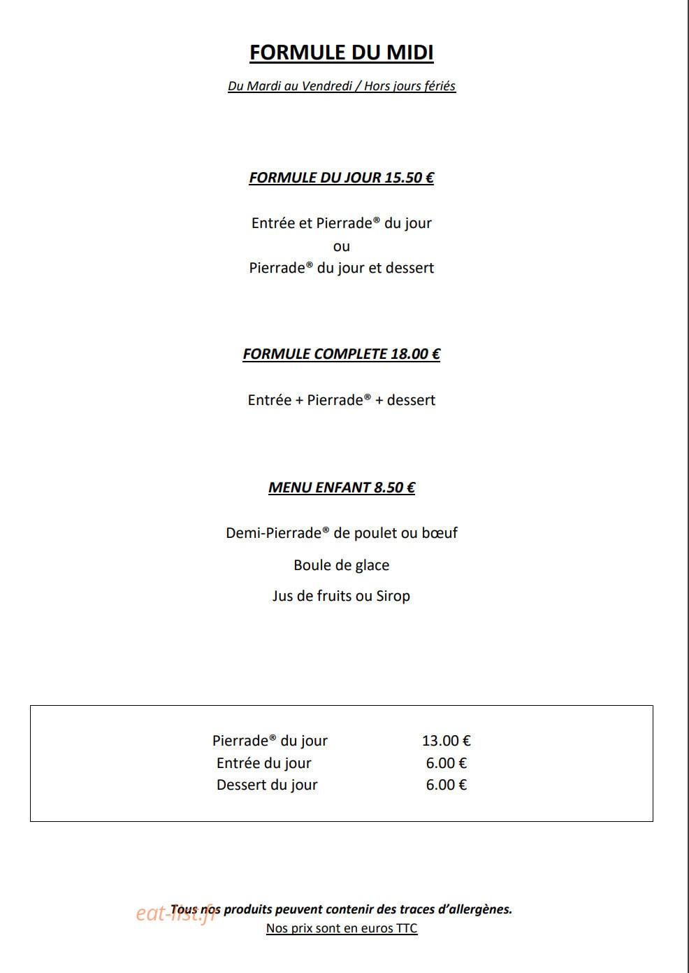 La Pierrade d'Or — carte page 4