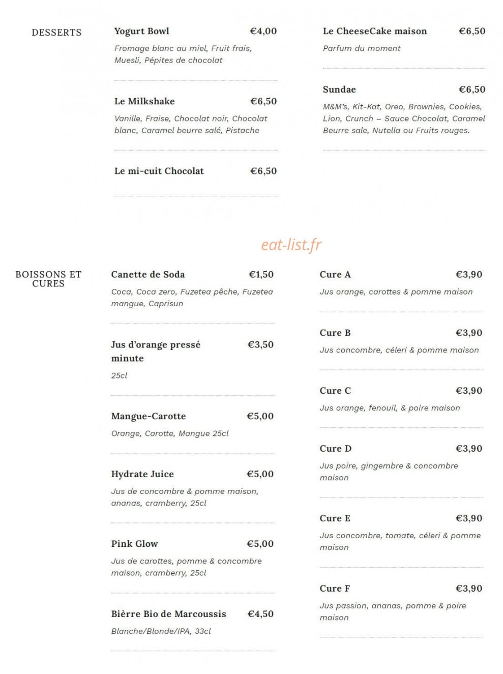 Le 212: Burger & Co — carte page 5