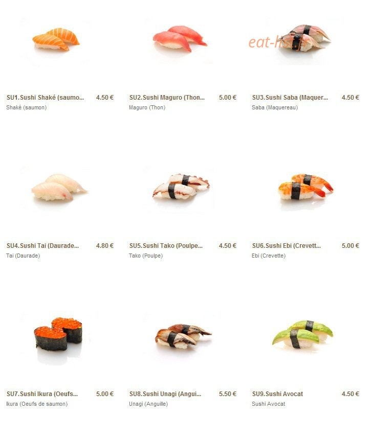 Carte et menu de Minato à Sainte Genevieve des Bois — Les sushis