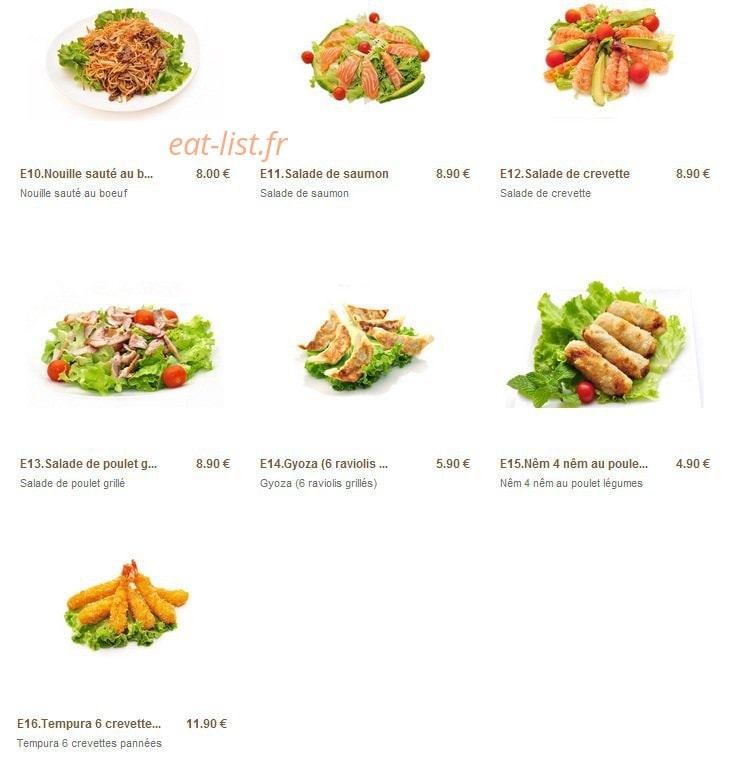 Carte et menu de Minato à Sainte Genevieve des Bois — Les entrées