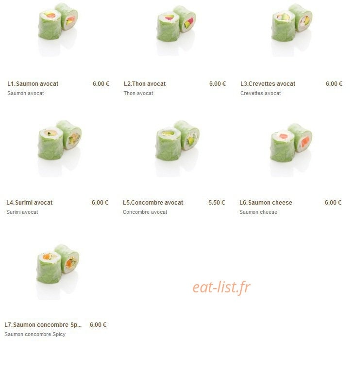 Carte et menu de Minato à Sainte Genevieve des Bois — Les makis pritemps