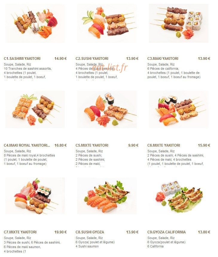 Carte et menu de Minato à Sainte Genevieve des Bois — Les menus mixtes