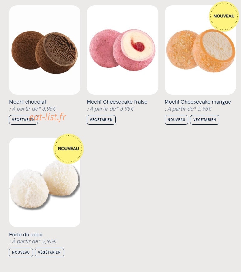 Carte et menu de Sushi Daily à Sainte Genevieve des Bois — Les desserts