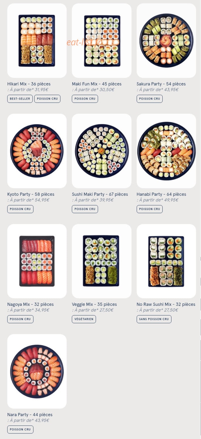 Carte et menu de Sushi Daily à Sainte Genevieve des Bois — Les plateau à partager