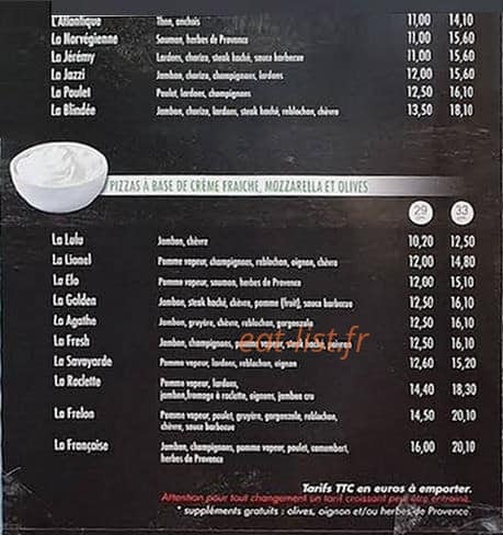 Il castello pizzas — carte page 2