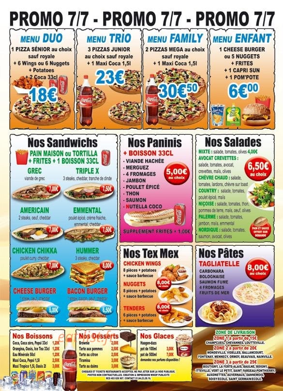 Papilles Pizza — carte page 4