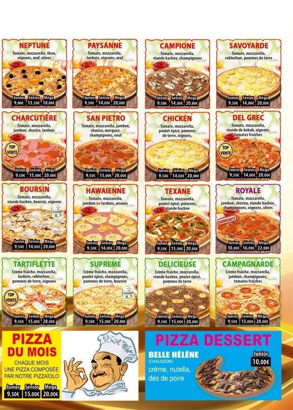 Papilles Pizza — carte page 3