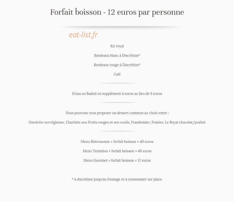 Auberge de l'Epine — carte page 6