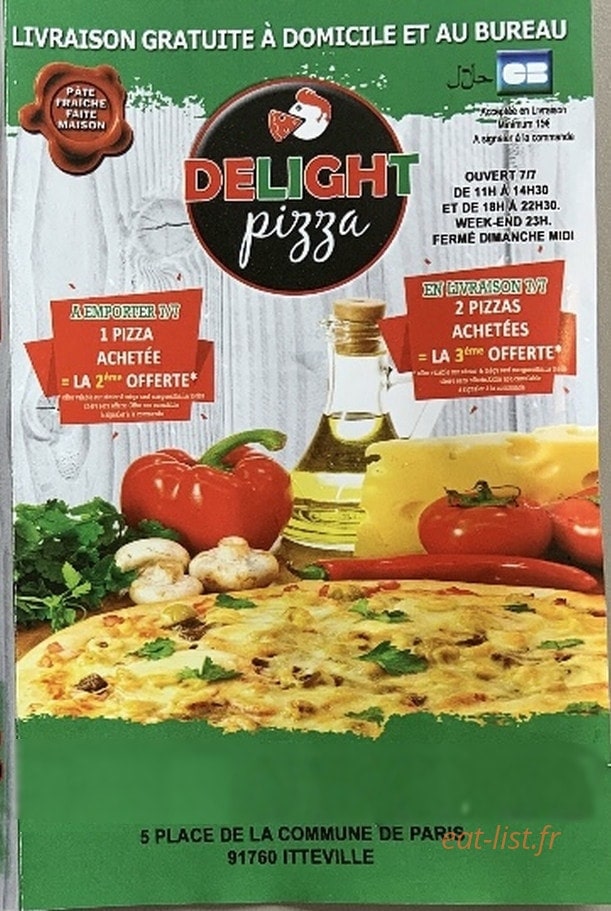 Delight Pizza — carte page 1
