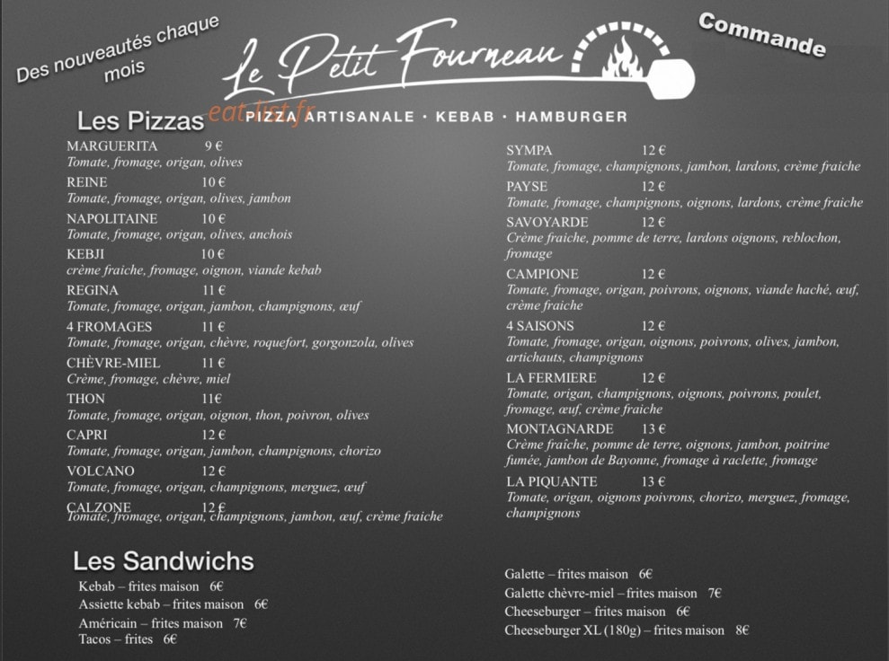 Le Petit Fourneau — carte page 2
