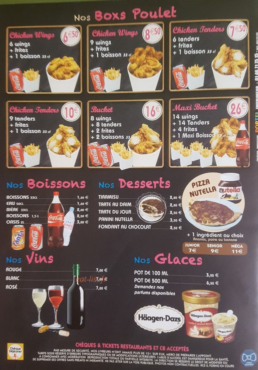 Carte et menu de Pizza il Forno à Itteville — Les desserts, boissons, ...