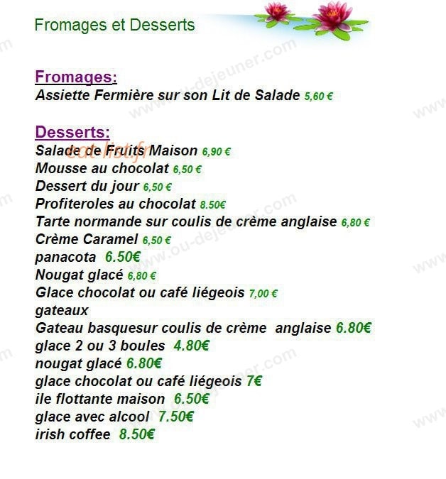 Auberge de la Grenouille — carte page 10