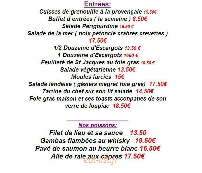 Auberge de la Grenouille — carte page 8