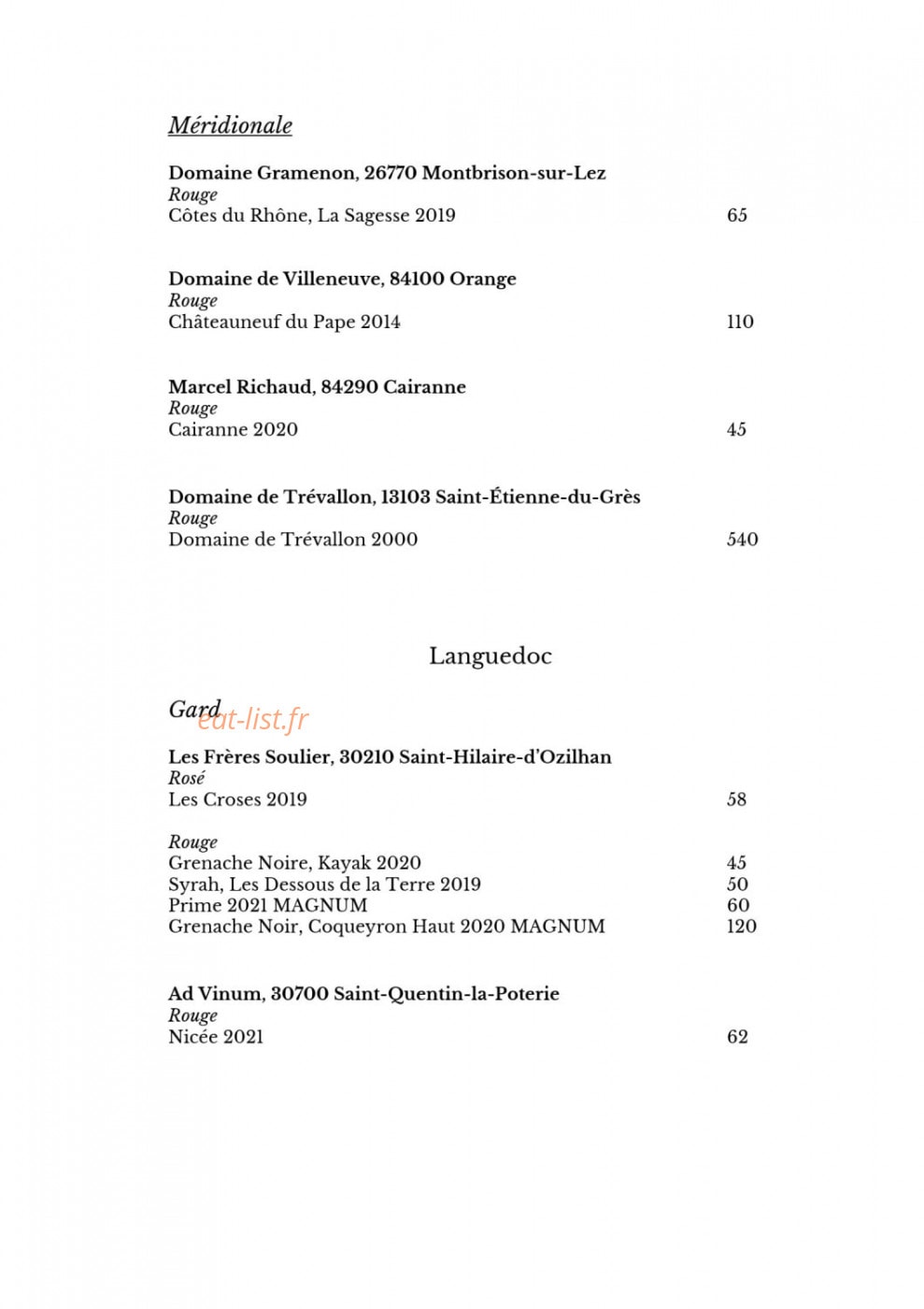 Le Doyenné — carte page 20