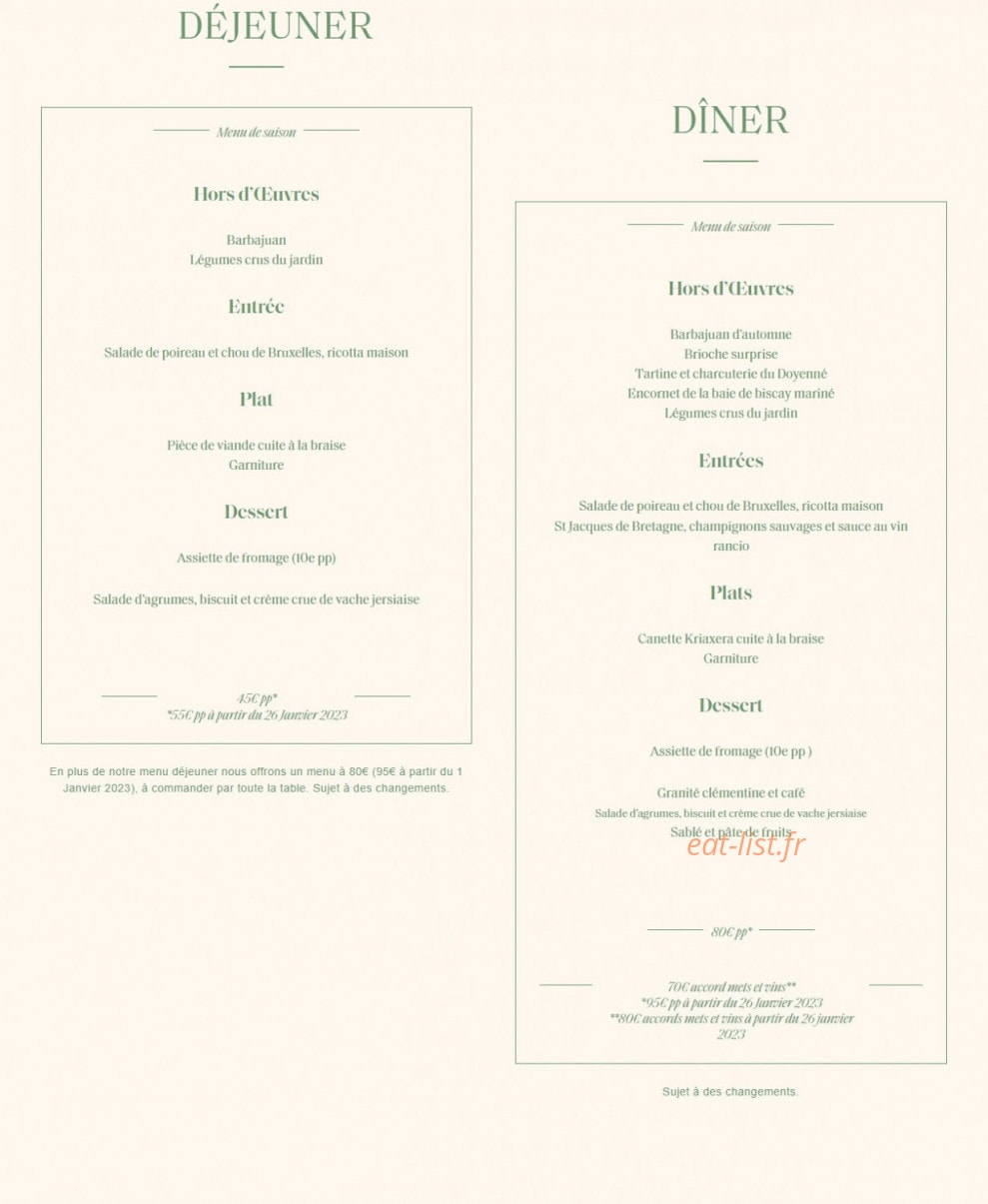 Le Doyenné — carte page 1