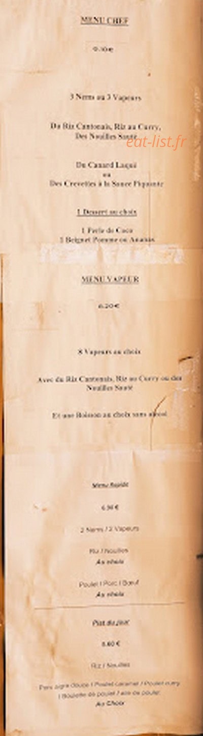 Au Canard Laque — carte page 1