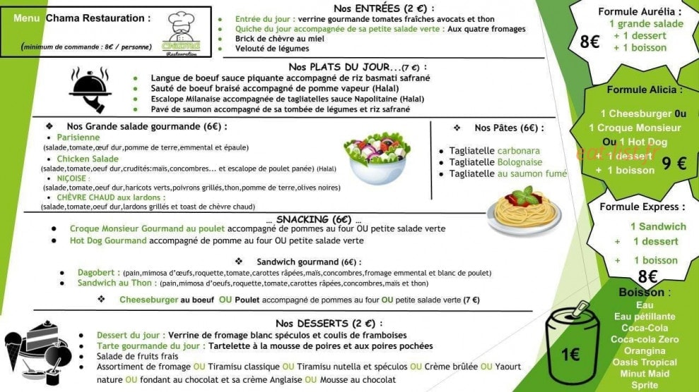 Chama Restauration — carte page 1