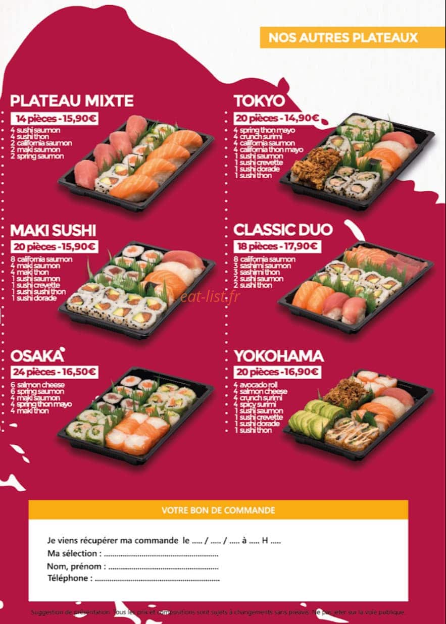 Sushi Master — carte page 2