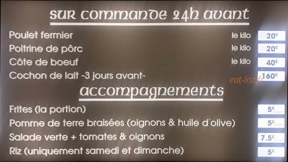 Carte et menu de Bon Poulet churrasqueira à Brunoy — Commande