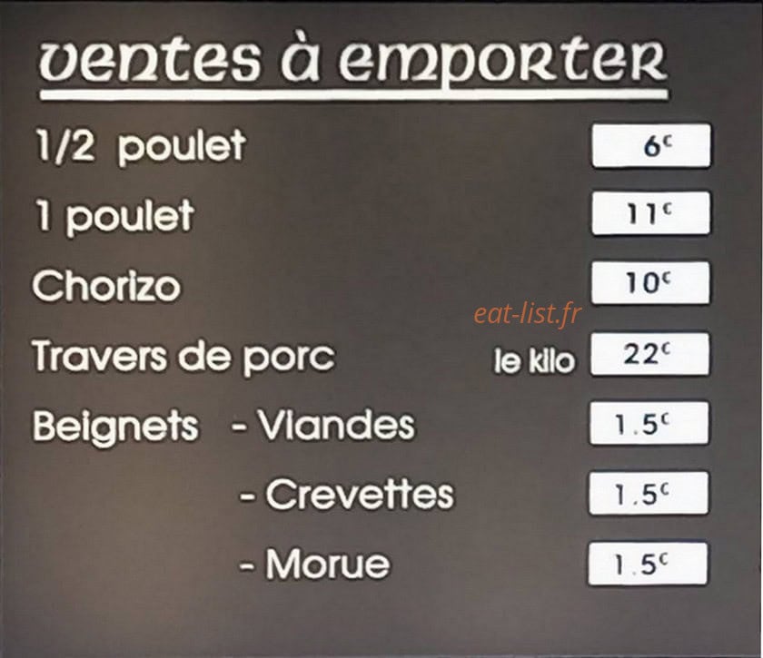 Carte et menu de Bon Poulet churrasqueira à Brunoy — Ventes à emporter