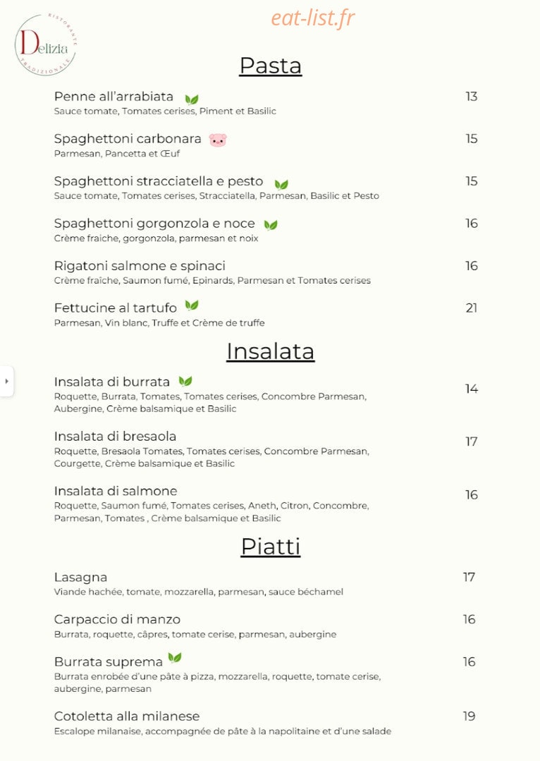 Delizia — carte page 2