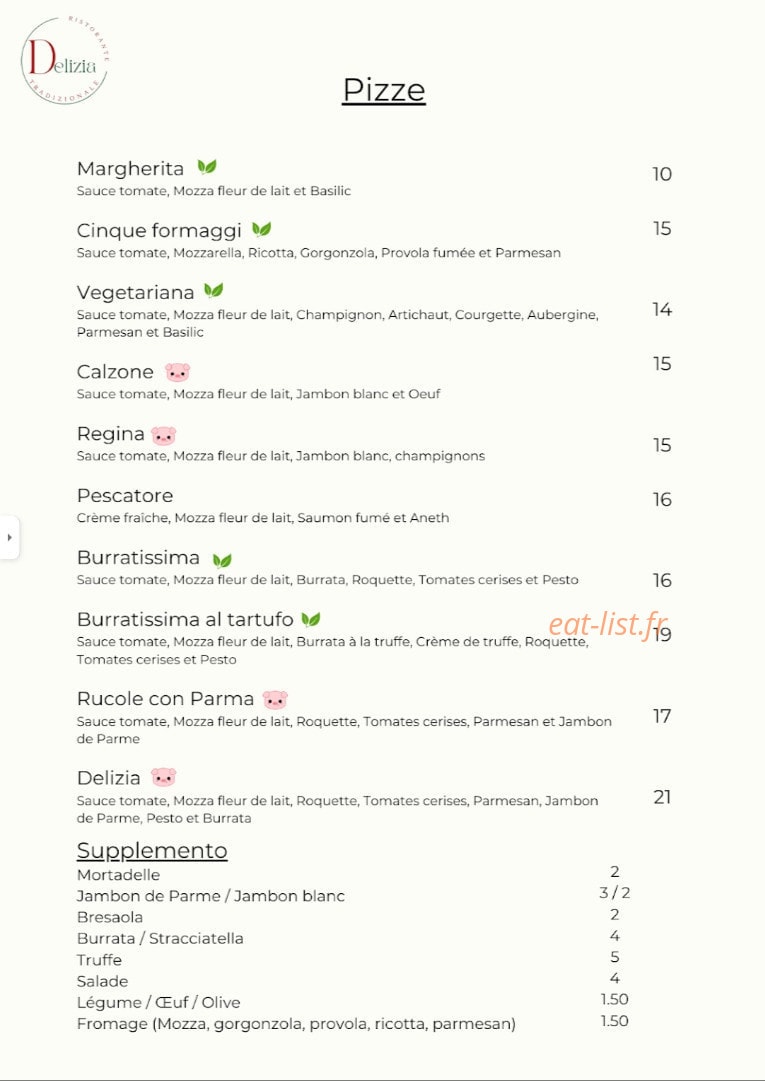 Delizia — carte page 1