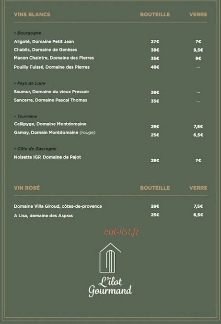 l'ilot Gourmand — carte page 3