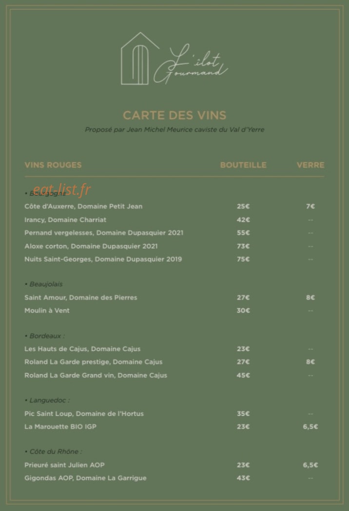 l'ilot Gourmand — carte page 2