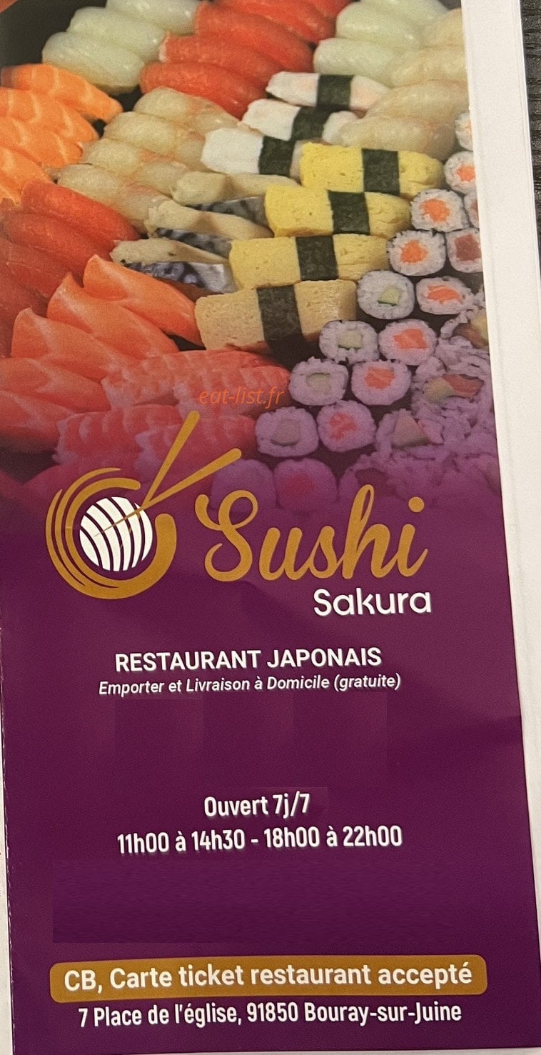 Sushi Sakura — carte page 1