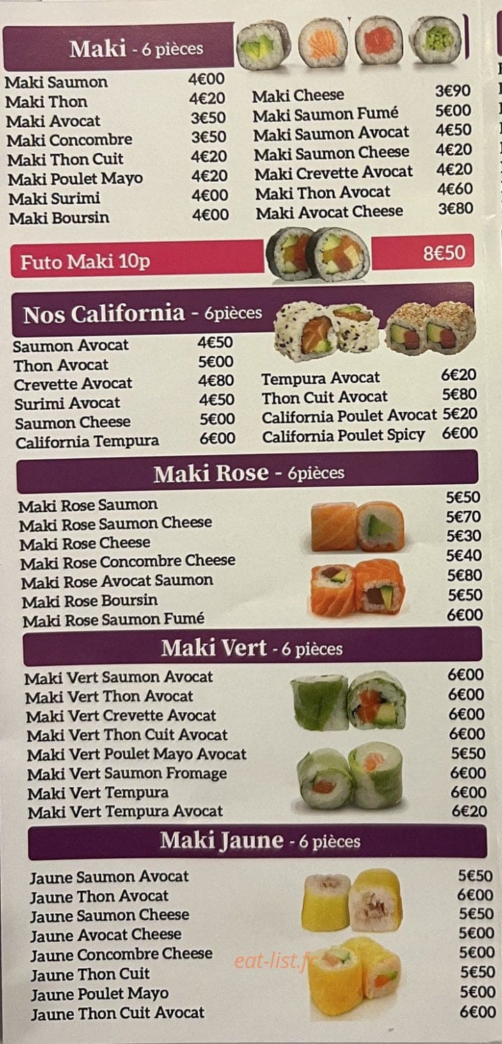 Sushi Sakura — carte page 4