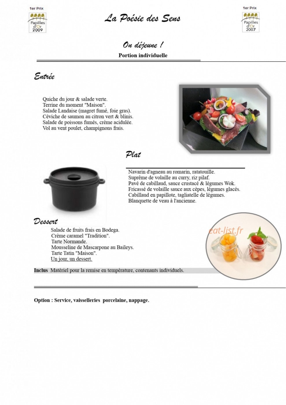 Carte et menu de La Poésie des Sens à Epinay Sous Senart — déjeune