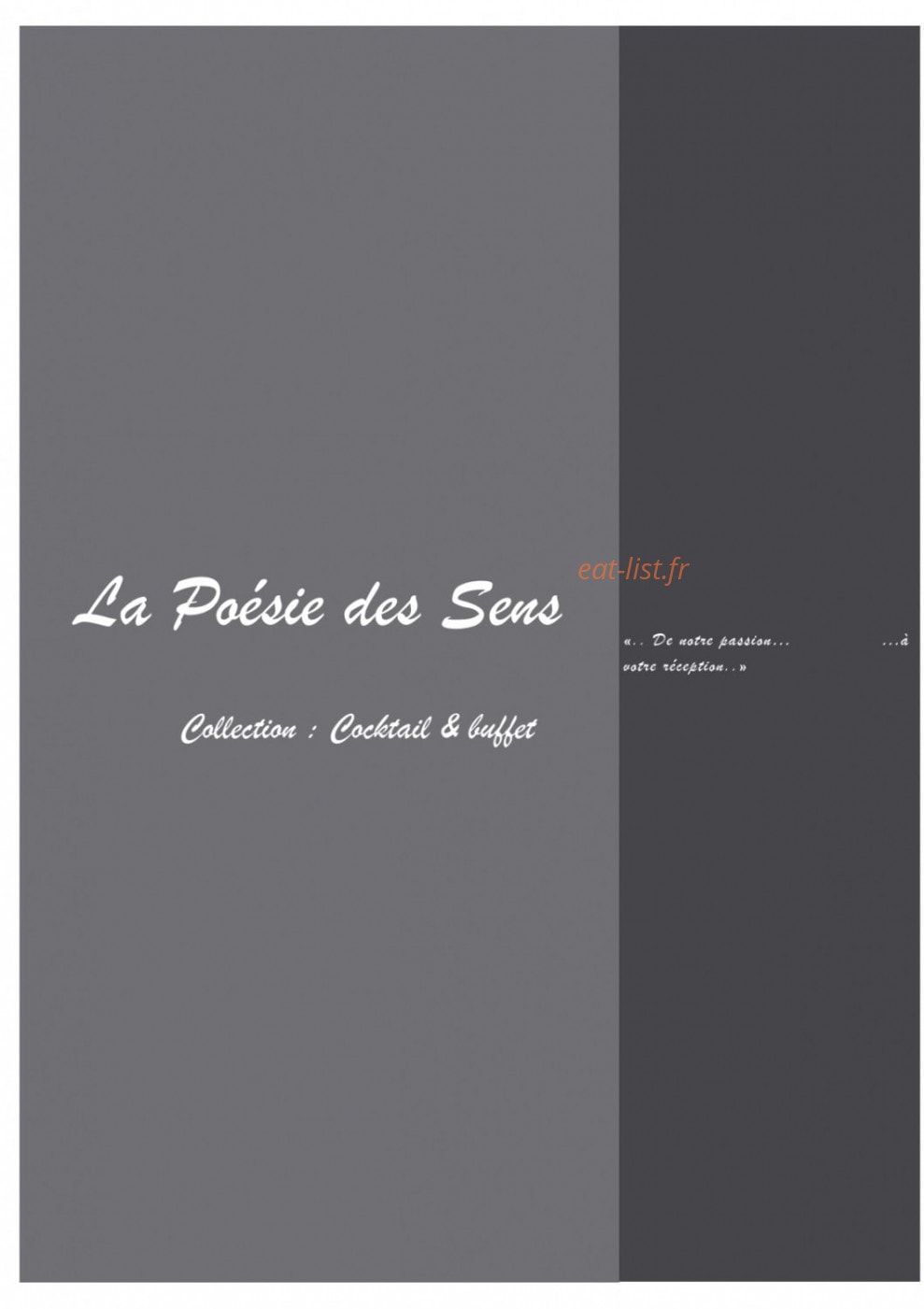 Carte et menu La Poésie des Sens Épinay sous Sénart