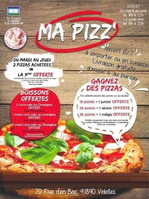 Ma Pizz — carte page 1