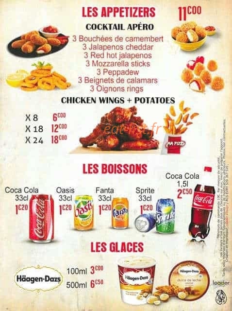 Ma Pizz — carte page 4