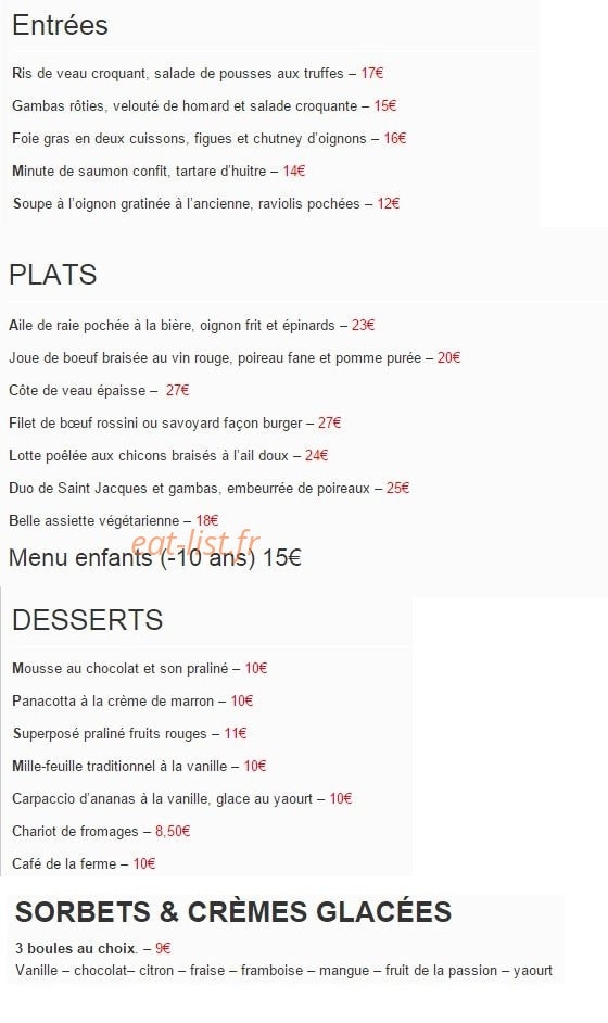 La Ferme des Gascons — carte page 2