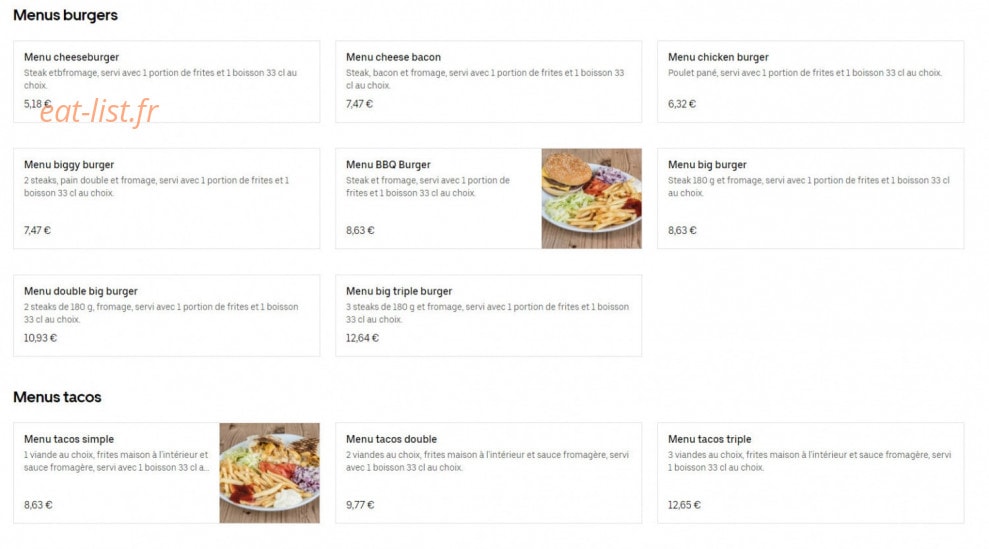 Full Food — carte page 2