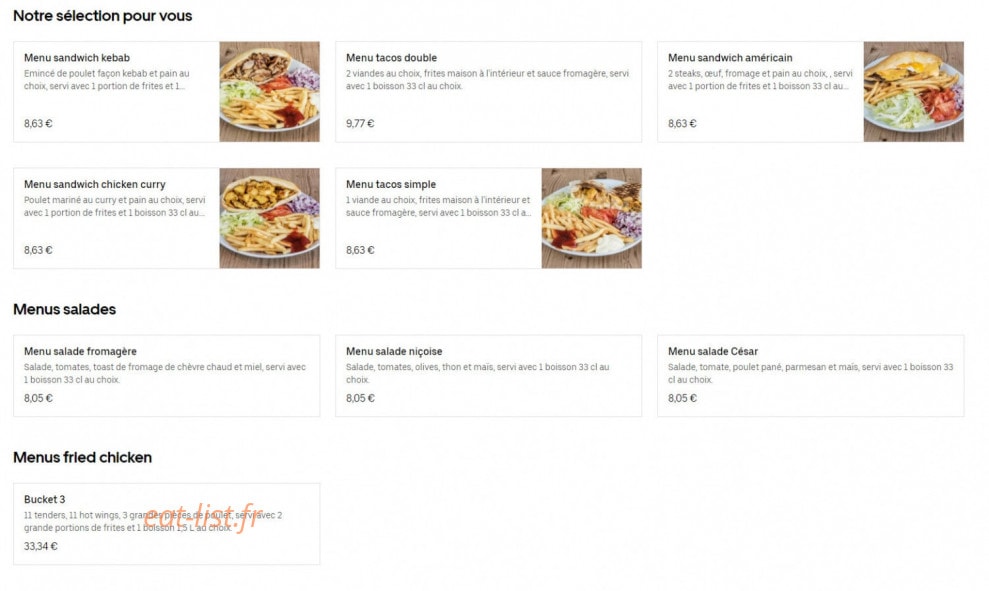 Full Food — carte page 1
