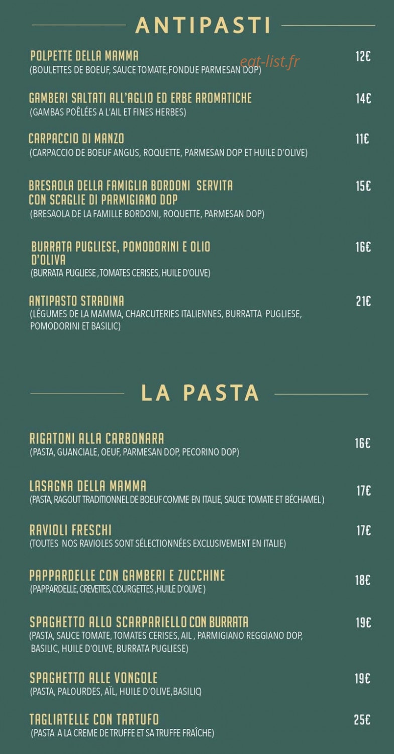 La Stradina — carte page 1
