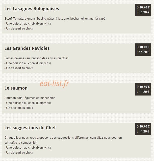 Le comptoir de la ferme — carte page 18