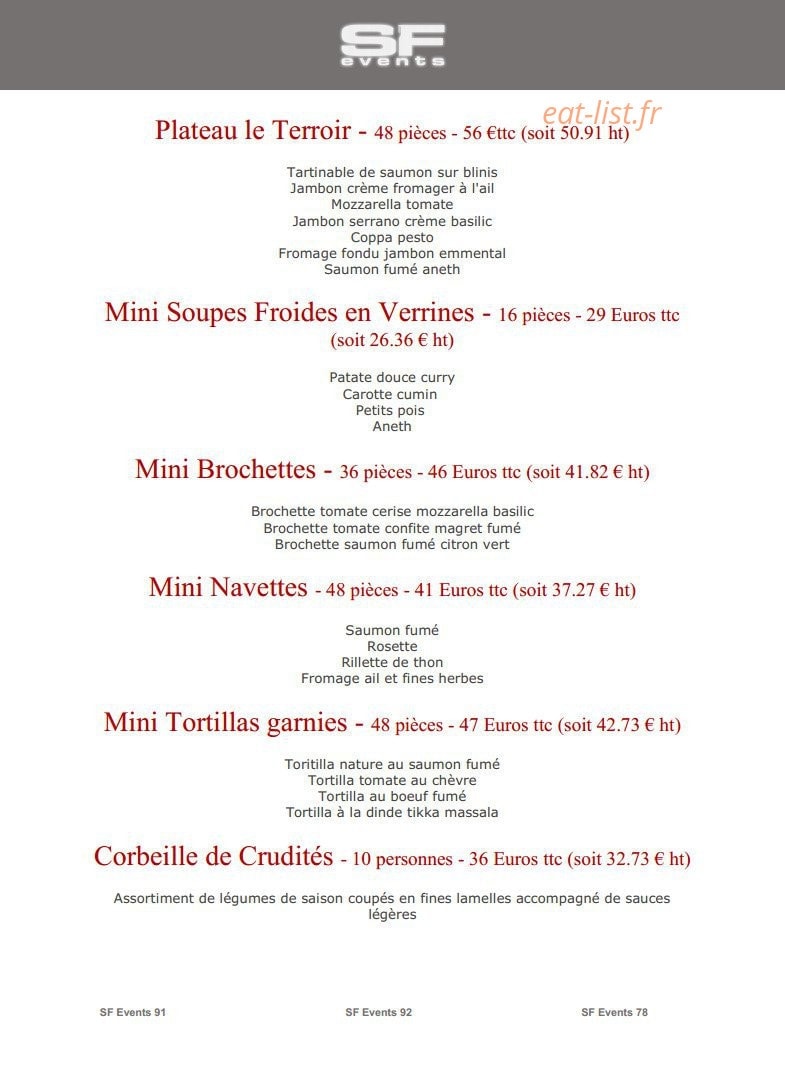 SF Events — carte page 13
