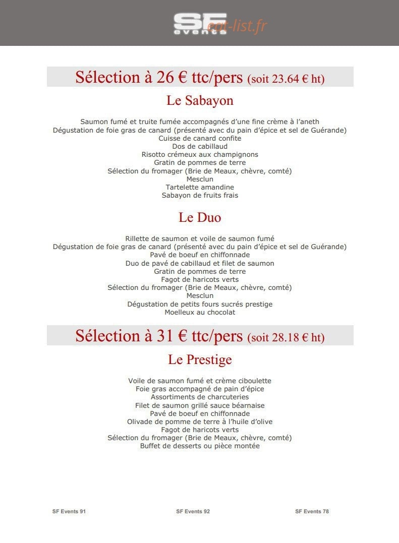 SF Events — carte page 10