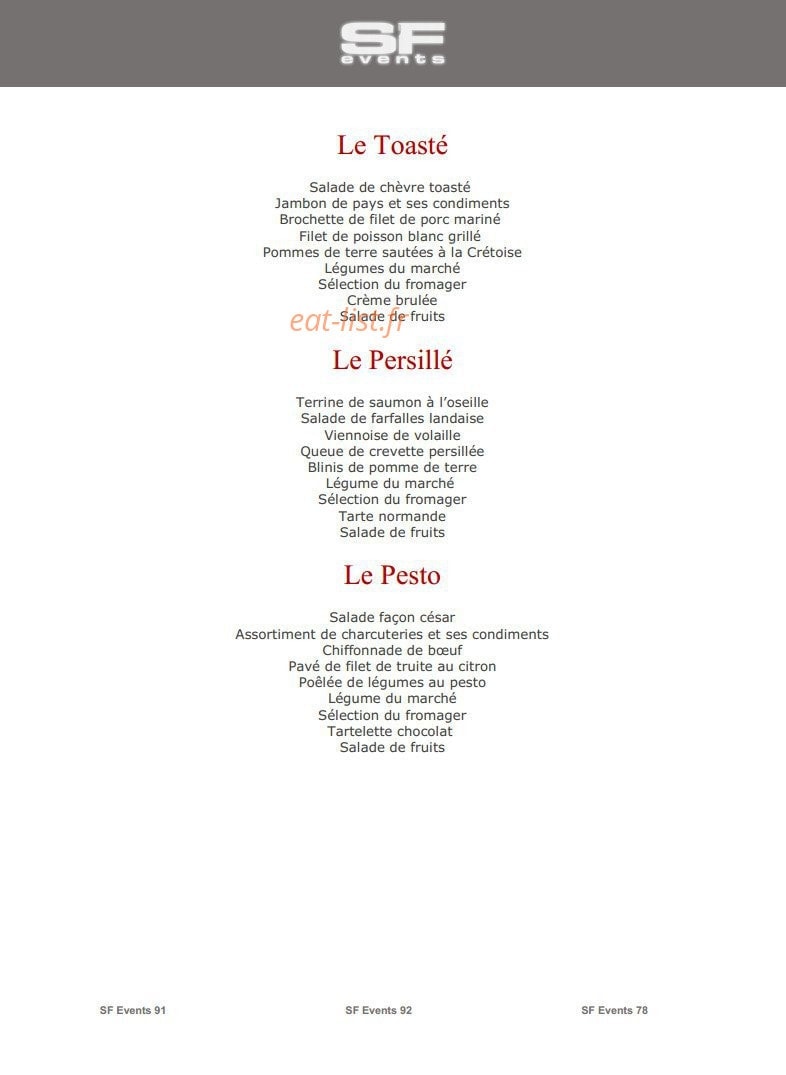 SF Events — carte page 23