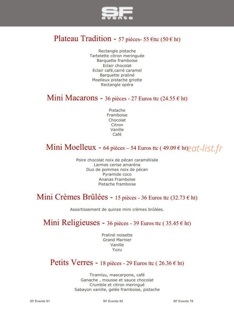 SF Events — carte page 16