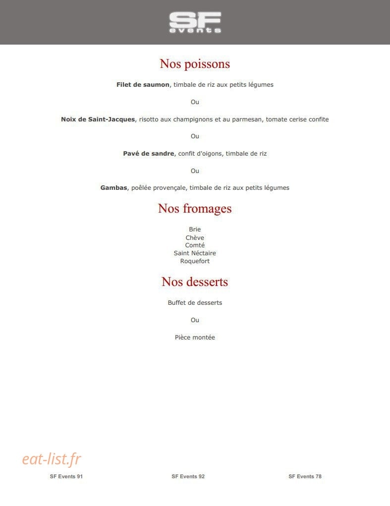SF Events — carte page 19