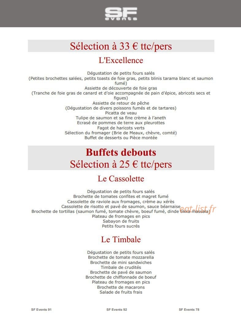 SF Events — carte page 26